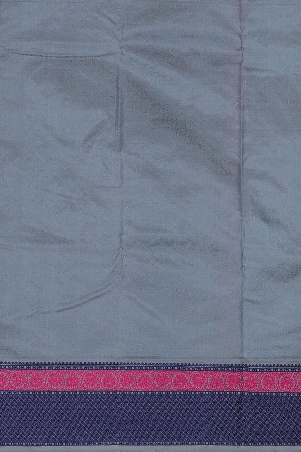 Image of Kanchipattu Steel Grey Brocade Saree